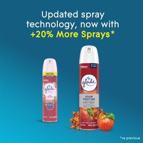 Glade Odor Fighting Soft Mist Air Freshener Room Spray, Apple Cinnamon, 8.0oz, 1pk Perspective: right