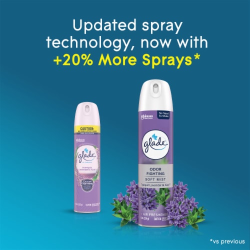 Glade Odor Fighting Soft Mist Air Freshener Room Spray, Tranquil Lavender & Aloe, 8.0oz, 1pk Perspective: right