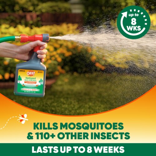 OFF! Backyard Bug Control Pretreat, Insect Control Treatment with Hose Spray, 32 oz Perspective: right