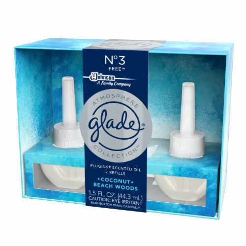 Glade Oil Twin No. 3 Plugins Scented Oil Coconut And Beach Woods Perspective: right