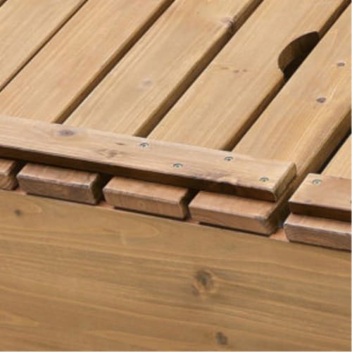 Covered Convertible Cedar Sandbox/Bench Seats Perspective: right