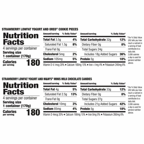 YoCrunch Low Fat Strawberry with M&Ms and Oreo Variety Pack Yogurt Cups Perspective: right