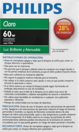 Philips 43-Watt (60-Watt) Medium Base A19 Light Bulbs Perspective: right