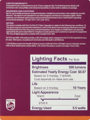 Philips 5.5-Watt (60-Watt) Medium Base Globe G25 LED Light Bulbs Perspective: right