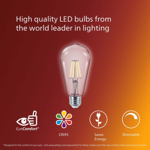 Philips 4.4-Watt (40-Watt) Medium Base ST19 Vintage LED Light Bulbs Perspective: right