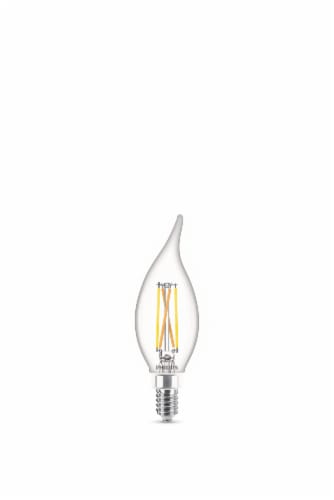 Philips 2.3-Watt (25-Watt) B11 Candle LED Dimmable Flicker Free Light Bulb - Soft White (2700K) Perspective: right