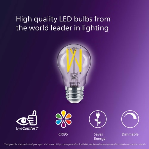 Philips 6.6-Watt (60-Watt) A15 LED Dimmable Flicker Free Light Bulb - Soft White (2700K) Perspective: right