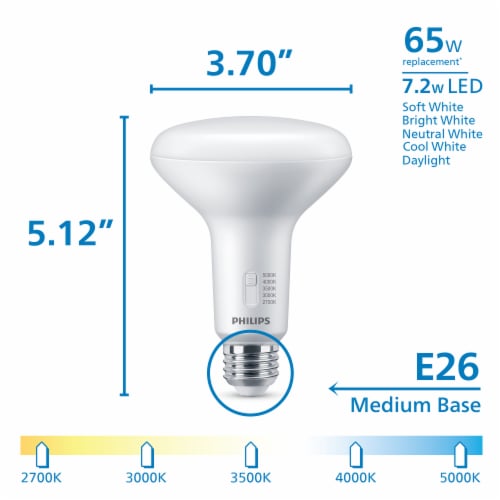 Philips 7.2-Watt (65-Watt) BR30 LED White Dial Light Bulb - 5 Shades of White Perspective: right