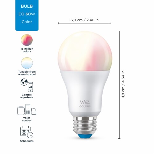 WIZ A19 Wi-F BLE Color LED Light Bulb Perspective: right