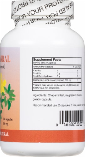Arizona Natural Products Chaparral Capsules Perspective: right