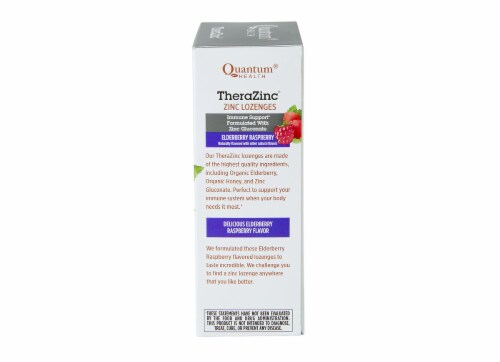 Quantum Health® Therazinc® Elderberry Raspberry Dietary Supplement Perspective: right