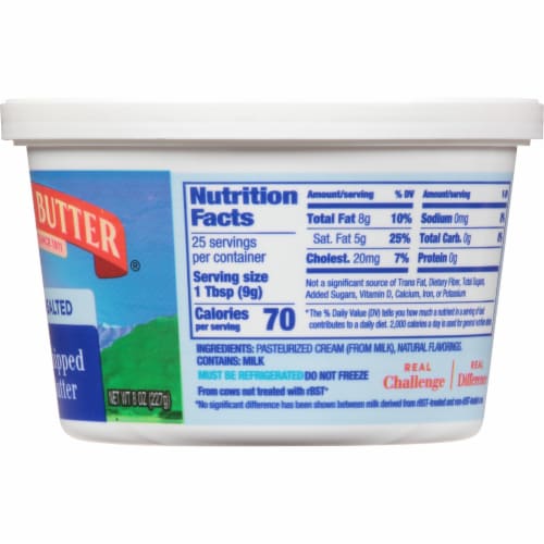 Challenge® Unsalted Whipped Butter Tub Perspective: right