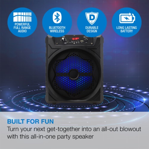 iLive Bluetooth Party Speaker with Microphone - Black Perspective: right