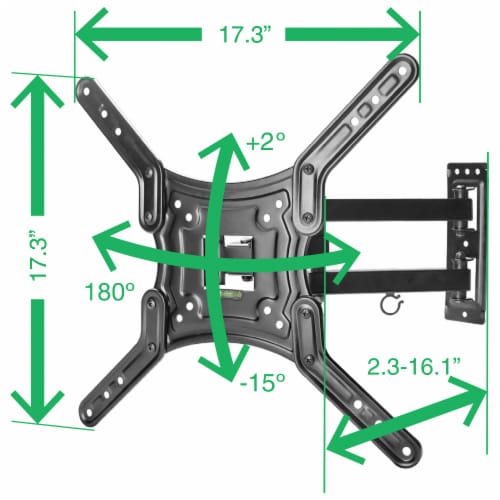 Anchor TM45B Full Motion Tilt and Swivel 65" TV Mount Perspective: right