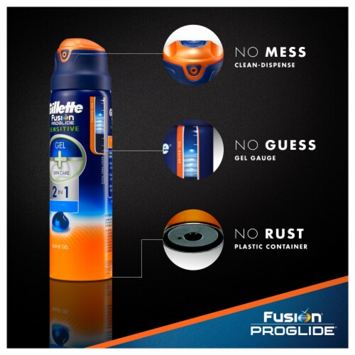 Gillette® Fusion ProGlide Sensitive 2-in-1 Active Sport Shave Gel Perspective: right