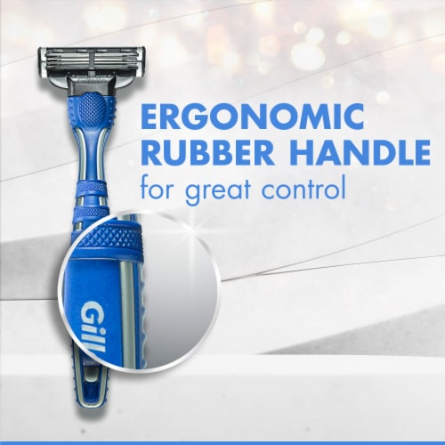 Gillette Mach3 Men's Smooth Blue Pivot 3-Blade Disposable Razors Perspective: right