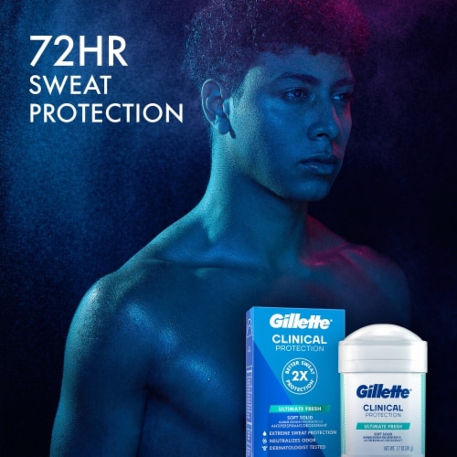 Gillette Clinical Ultimate Fresh 72 Hr Sweat Protection Soft Solid Antiperspirant Deodorant Perspective: right