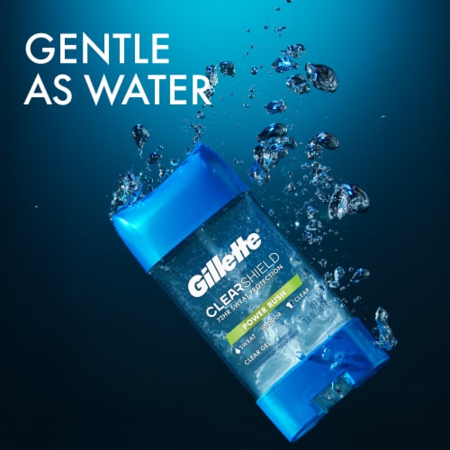 Gillette Power Rush Clear Gel Antiperspirant and Deodorant Perspective: right