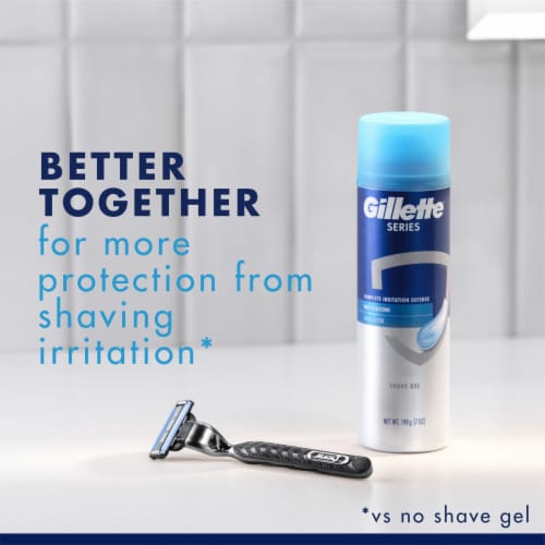 Gillette Series Moisturizing with Cocoa Butter Men's Shave Gel Perspective: right