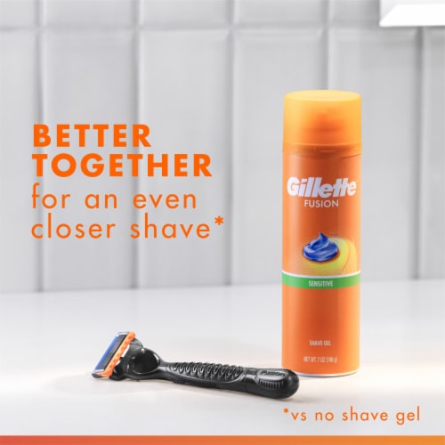 Gillette Fusion Men's Ultra Sensitive with Aloe Vera Shave Gel Perspective: right