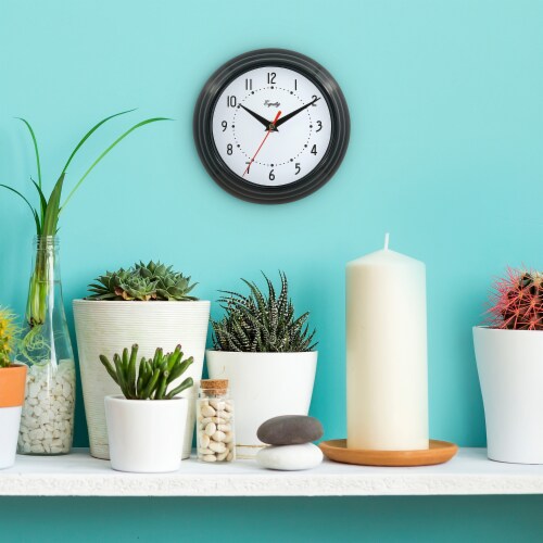 Equity Basics Analog Quartz Wall Clock - Black Perspective: right