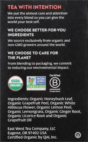 Choice Organics™ Grapefruit Honeybush Herbal Tea Bags Perspective: right