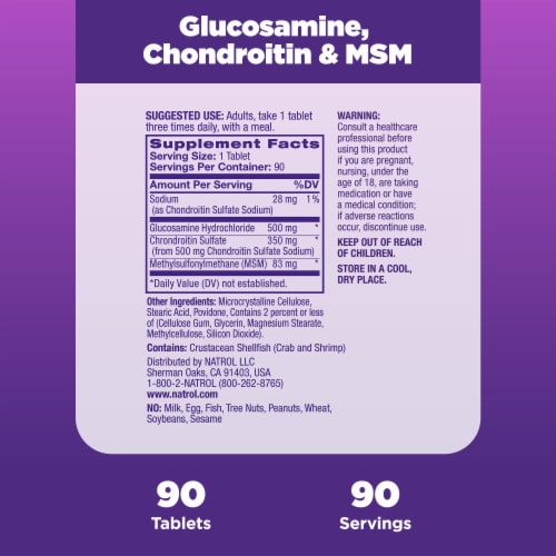 Natrol® Joint Mobility Glucosamine Chondroitin and MSM Tablets Perspective: right