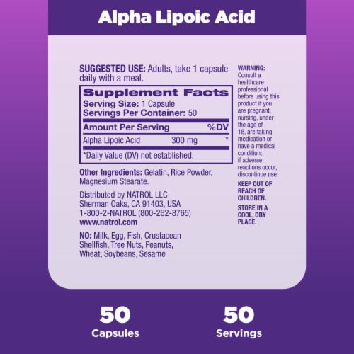 Natrol® Antioxidant Protection Alpha Lipoic Acid (ALA) Capsules Perspective: right