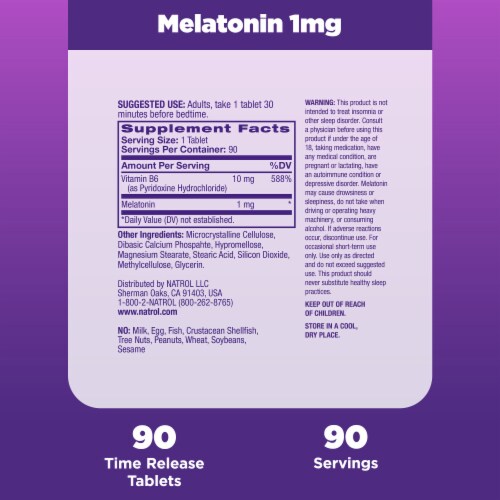 Natrol® Melatonin Sleep Aid Supplement Time Release Tablets Perspective: right