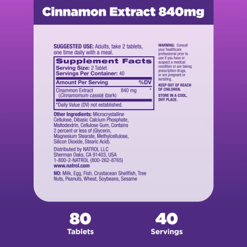 Natrol Cinnamon Extract Tablets 1000mg Perspective: right