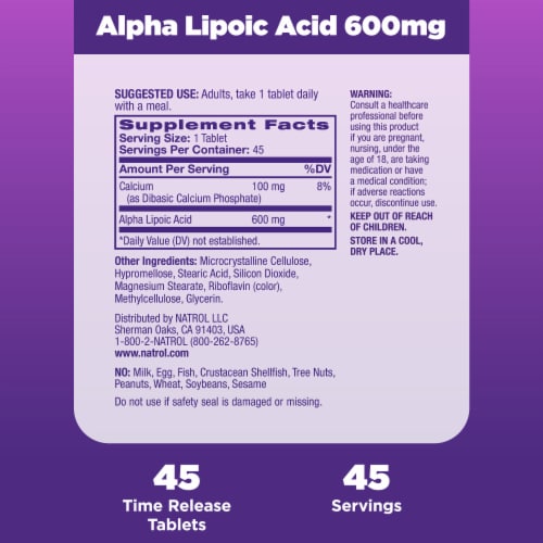 Natrol® Antioxidant Protection Alpha Lipoic Acid (ALA) Capsules Perspective: right