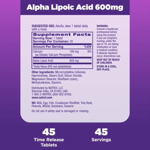 Natrol® Antioxidant Protection Alpha Lipoic Acid (ALA) Capsules Perspective: right