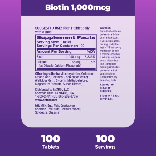 Natrol® Beauty Biotin Tablets Perspective: right