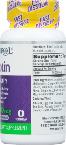 Natrol® Biotin 10k Fast Dissolve Perspective: right