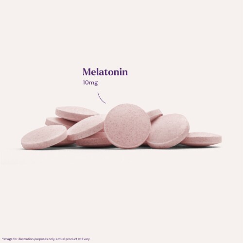 Natrol® Sleep Melatonin Strawberry Fast Dissolve Tablets 10 mg Perspective: right