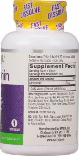 Natrol Citrus Melatonin Fast Dissolve Tablets 10mg Perspective: right