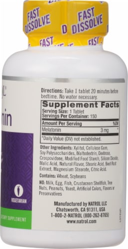 Natrol Melatonin Strawberry Flavored Tablets Perspective: right