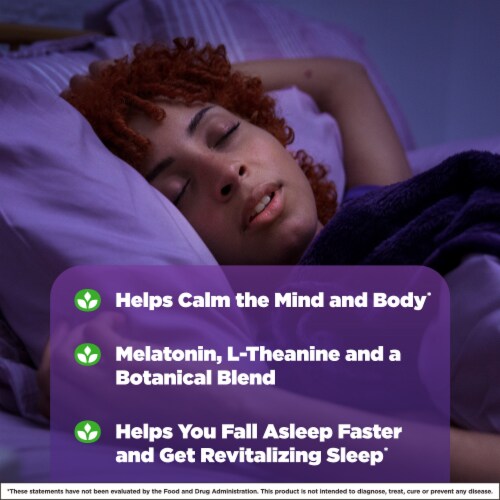 Natrol® Sleep + Calm Sleep Aid Supplement Raspberry Flavored Fast Dissolve Tablets Perspective: right