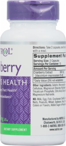 Natrol® Cranberry 800mg Capsules Perspective: right
