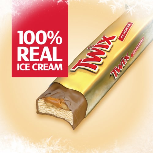 Twix Caramel Vanilla Milk Chocolate Ice Cream Bars Perspective: right