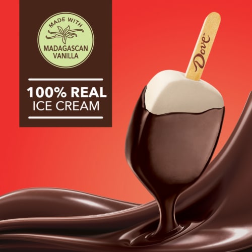 DOVE Vanilla with Dark Chocolate Ice Cream Bars Perspective: right