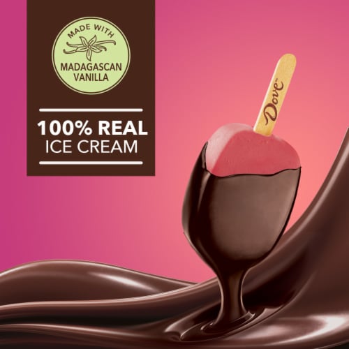 DOVE Raspberry with Dark Chocolate Sorbet Bars Perspective: right