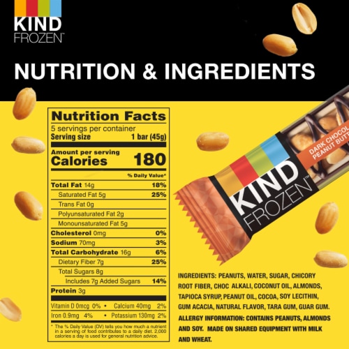 KIND Dairy Free Dark Chocolate Peanut Butter Frozen Dessert Bars Perspective: right