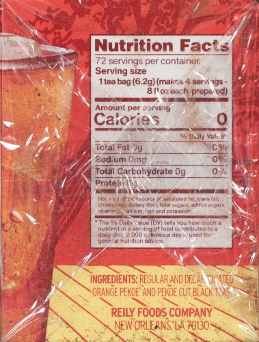 Luzianne Half Caff Family Size Tea Bags Perspective: right