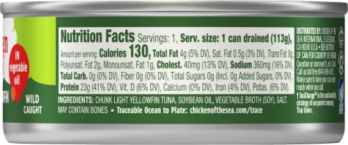 Chicken of the Sea Chunk Yellowfin Tuna in Vegetable Oil Perspective: right