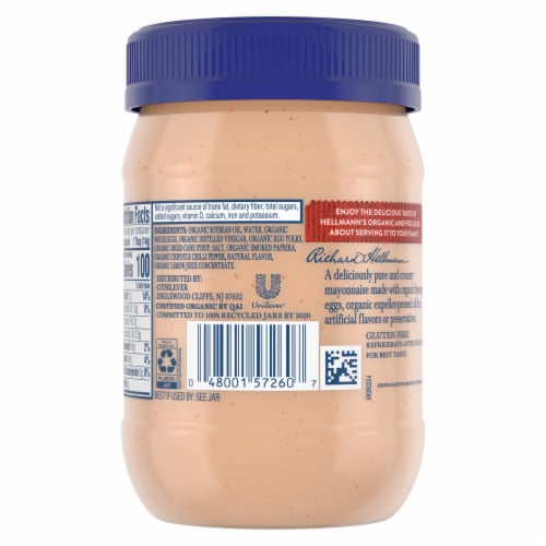 Hellmann's Spicy Chipotle Mayo Organic Mayonnaise Perspective: right