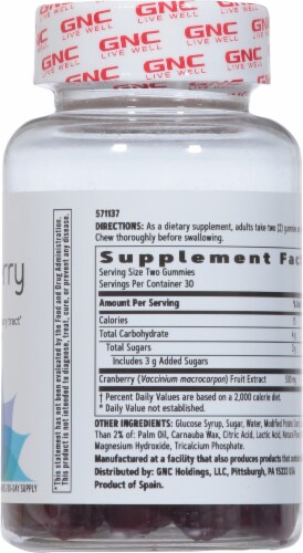GNC Women's Cranberry Gummies Perspective: right