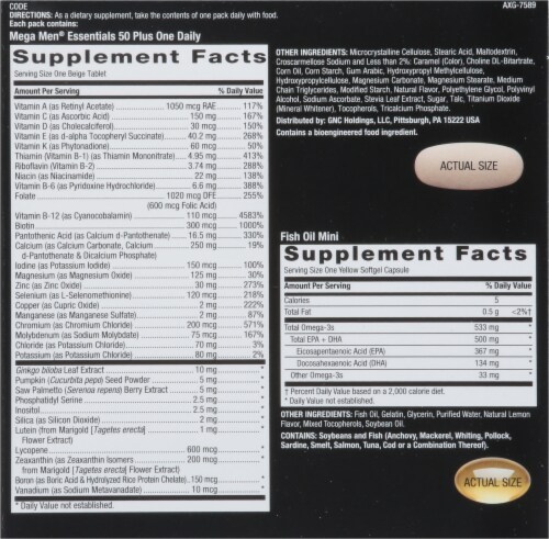 GNC Mega Men® Essentials 50 Plus Vitapak Program Multivitamins Perspective: right