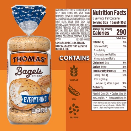 Thomas' Pre-Sliced Everything Bagels Perspective: right