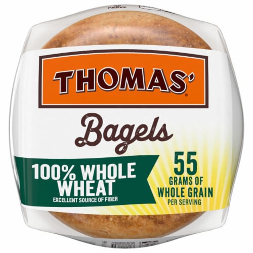 Thomas' Pre-Sliced 100% Whole Wheat Bagels Perspective: right